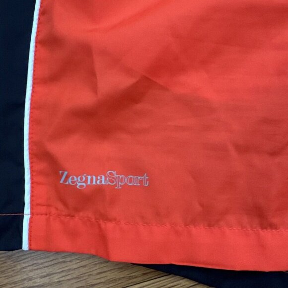 Zegna Sport Men's Swim Trunks Shorts Orange Black Fold Away Concep Size L - Picture 3 of 9